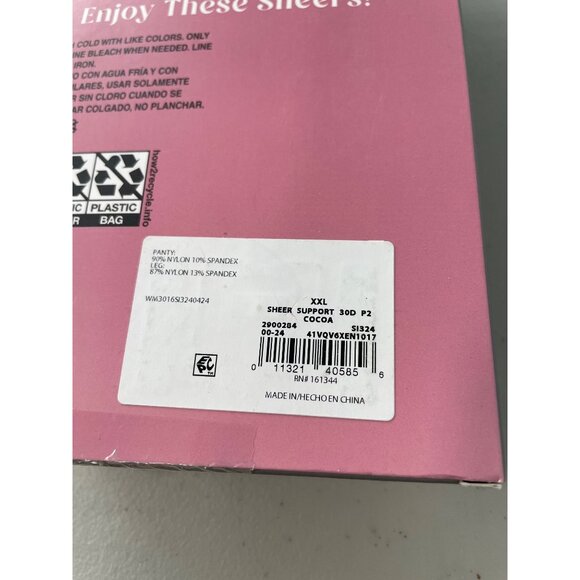 Silk Impressions Tights Size XXL Medium Support Sheer Cocoa 30 Denier 2 Pair NEW - Picture 4 of 6